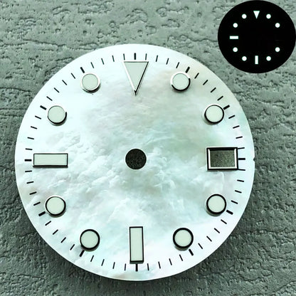 28.5mm Shell Reflective Multicolor Watch Dial C3 Green Luminous For NH35 NH36