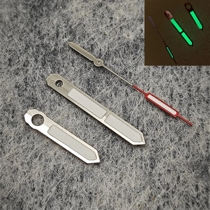 Silvery Watch Hands Green Luminous Watch Hands for NH35/36/4R/7S Movement