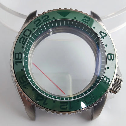 Case 41.5mm Convex Sapphire Glass Ceramic Bezel Stainless Steel Black Matte Waterproof Case Fit NH 35 NH36 Movement Case