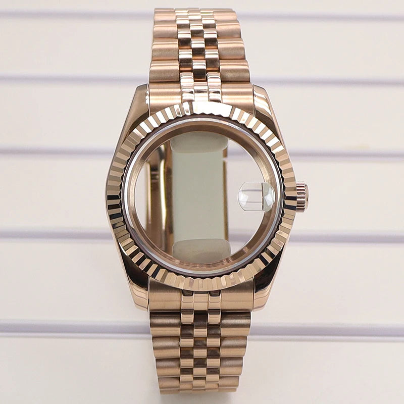 36mm/39mm Fluted Watch Case Sapphire Glass For NH35 NH36 NH38 Miyota 8215 8205