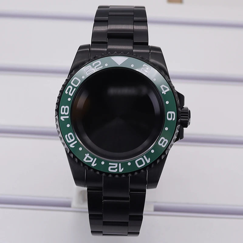 40mm Watch Case PVD Strap Sapphire For NH35 NH36 NH34 ETA 2824 8215 GMT SUB