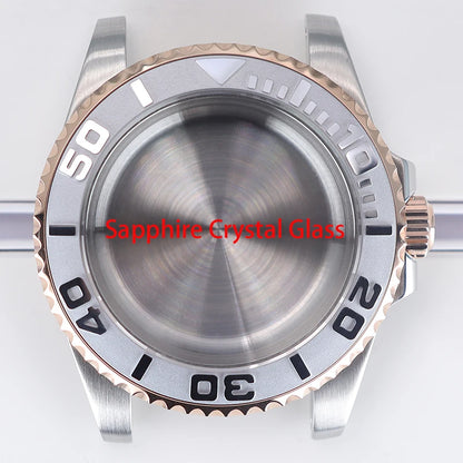 40mm Watch Case Sapphire For NH34/35/36 Eta2824 PT5000 Miyota8215 8205 YACHT