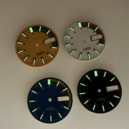 28.5mm Watch Dial Green Luminous Modified Diving Dial for NH35/4R35 Movement