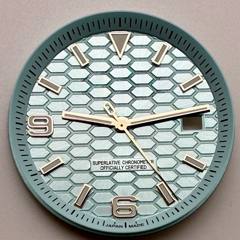 39.5mm Land-Dwellwe RG Case+Strap Sapphire Glass Luminou 33.8mm Dial Fit NH35