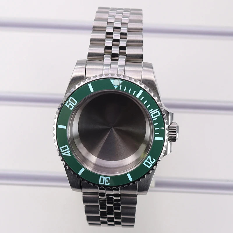 40mm Watch Case Sapphire Glass For Nh35/36/34 Eta2824 8215 C3 Bezel Submariner