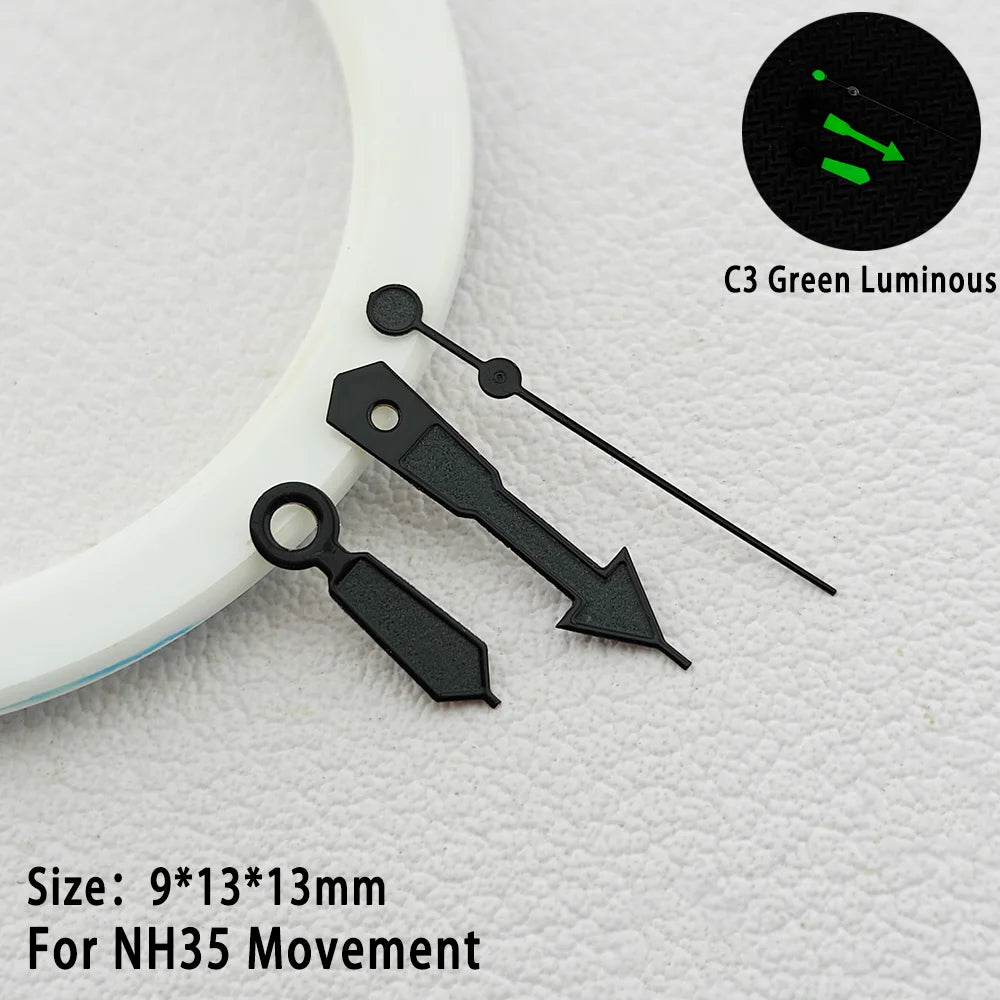 Watch Hands C3 Green Luminous Multi Color Suitable For NH34 NH35 Movement