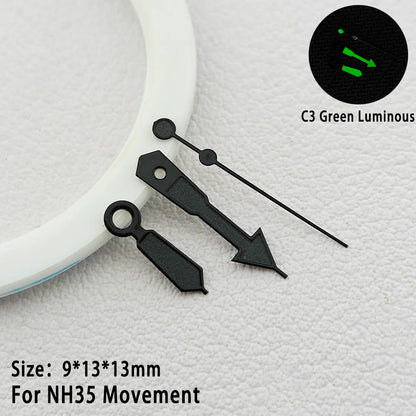 Watch Hands C3 Green Luminous Multi Color Suitable For NH34 NH35 Movement