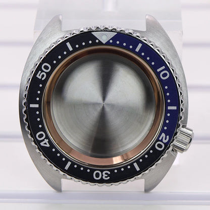 45mm Steel Watch Case Sapphire Glass For Mod skx big Abalone NH35 NH36 NH38