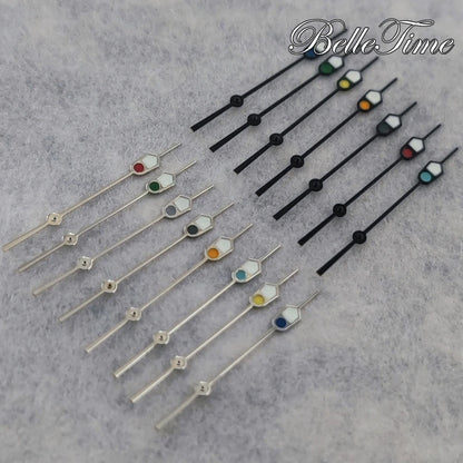 13mm Silver Black For NH35 NH36 7S26 7S36 4R35 4R36 Watches  C3 Green Luminous
