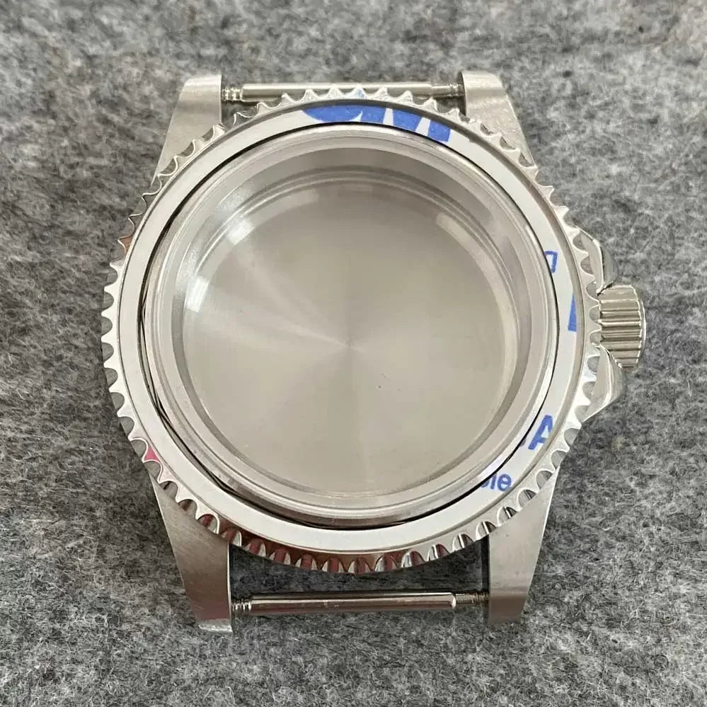 39.5mm Steel Watch Case Retro Flat Mirror Case Sapphire Crystal Fit NH35 NH36