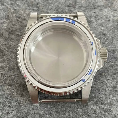 39.5mm Steel Watch Case Retro Flat Mirror Case Sapphire Crystal Fit NH35 NH36