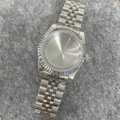 [Watch Cases] - 39mm Watch Case+Strap Kits Stainless Steel Shell for NH35/NH36 Movement Watch Cover Watchband Diy Kits