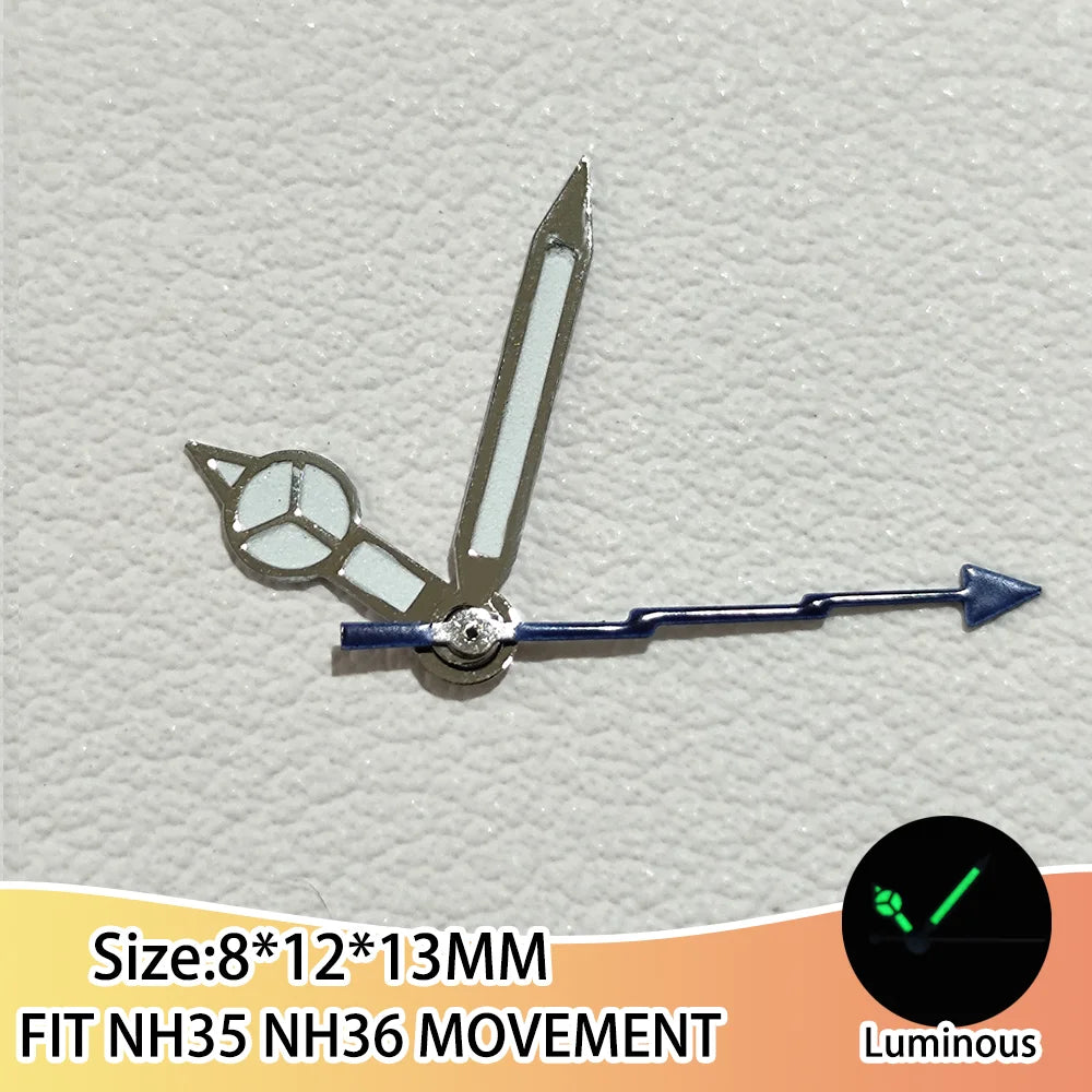 Green Luminous Watch Hands Pointers Suitable for NH35 NH36 Movement Modified