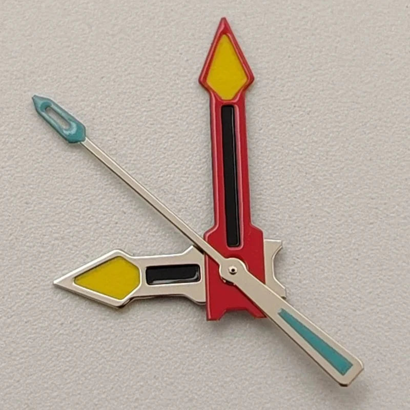 Modified Green Luminous Red-Yellow Watch Hands for NH35/NH36/4R/7S Movement