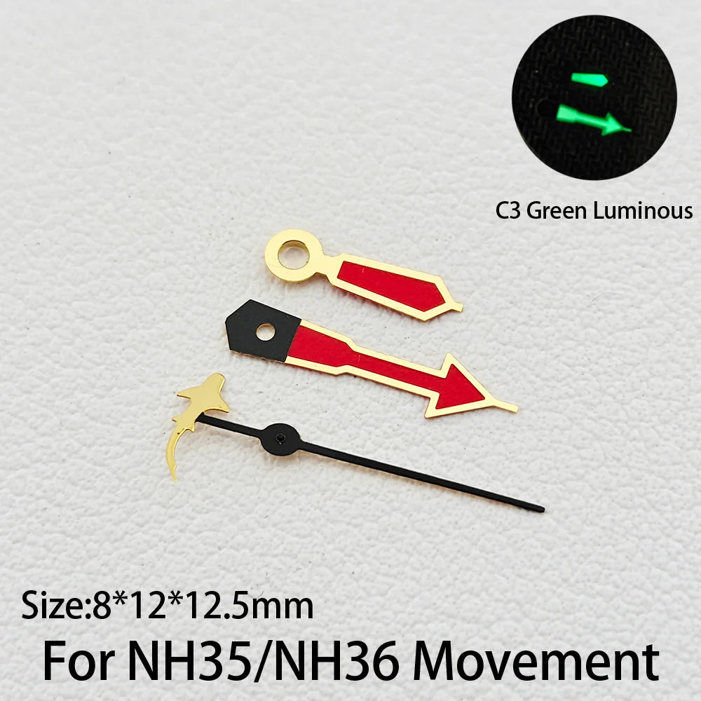 For NH35/NH36 Hands Marine Life Shape Series C3 Green Luminous Dolphin/Mermaid