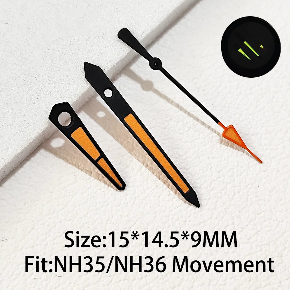 Watch Hands for NH35 NH36 Series Movement C3 Luminous Men's Watches Pointers