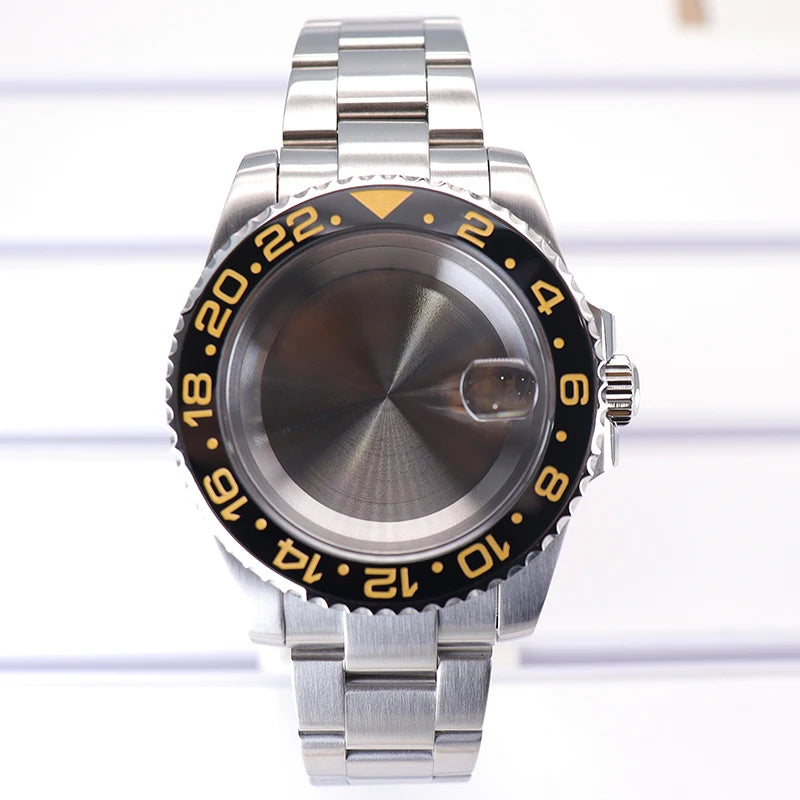 Silver 40mm Diver Case Sapphire  For NH35 NH36 NH34 NH38 Miyota 8215 Eta 2824