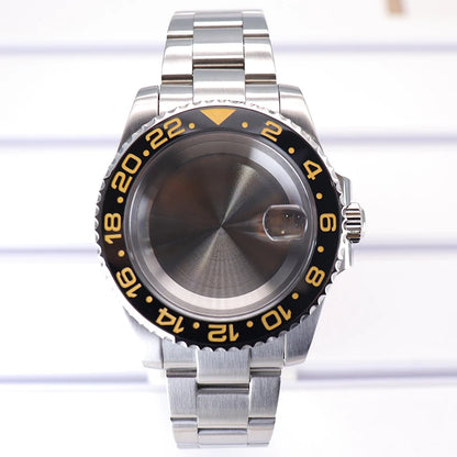 Silver 40mm Diver Case Sapphire  For NH35 NH36 NH34 NH38 Miyota 8215 Eta 2824