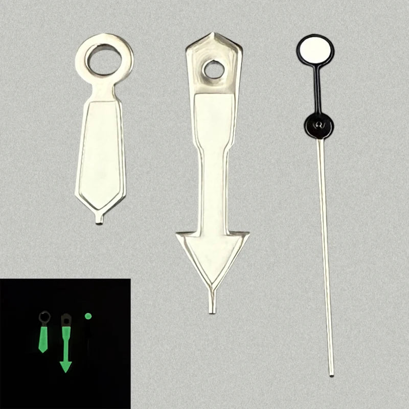 Modified Arrow Green Luminous Watch Hands Pointers for NH35/NH36/4R/7S Movement
