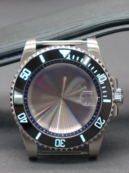 Diver 40mm Watch Case Sapphire For Nh34 Nh35 Nh36 Luminous SUB Ceramic Bezel