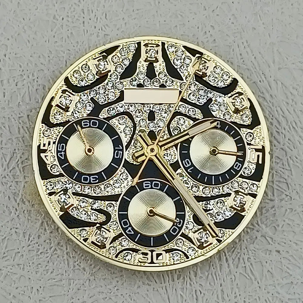 29.5mm Embedded Diamond Watch Dial for VK63 Quartz Watch For Dtn 39mm Case