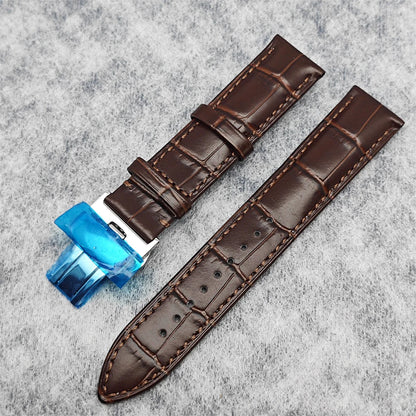 39MM Bubble Watch Case Butterfly Double Buckle Leather Strap for NH35/NH36/4R/7S