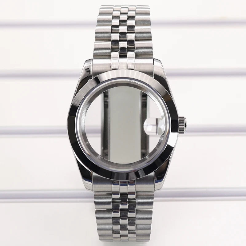 36/39mm Watch Case Bevel Edge Bezel Sapphire Glass For NH35 NH36 NH38 Miyota8215