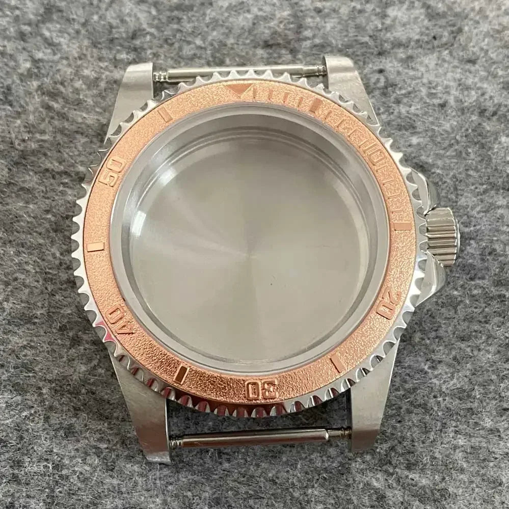 39.5mm Steel Watch Case Retro Flat Mirror Case Sapphire Crystal Fit NH35 NH36