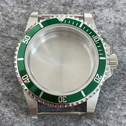 39.5mm Steel Watch Case Retro Flat Mirror Case Sapphire Crystal Fit NH35 NH36
