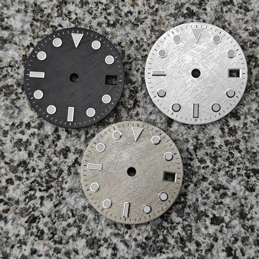 Modified 28.5mm Meteorite Watch Dial Suitable For NH34 NH35 NH36 C3 Luminous