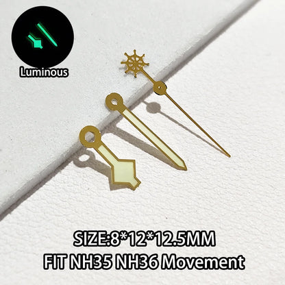 Watch Hands Luminous Suitable For NH35 NH36 Movement Personalized Second Hand