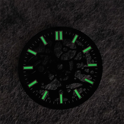 29.8mm Hollowed Out Luminous Watch Dial with Hands Log Scale Dial for NH38 NH70