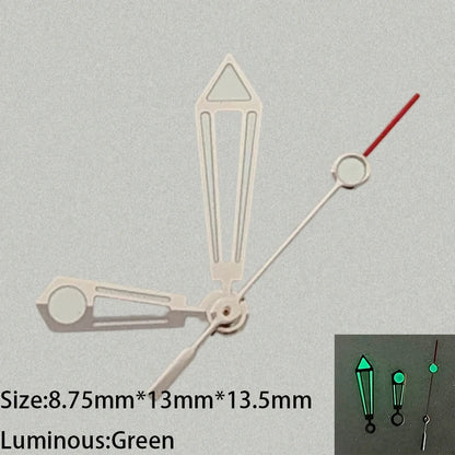 Modified Green Luminous Silver-Yellow Watch Hands for NH35/NH36/4R/7S Movement