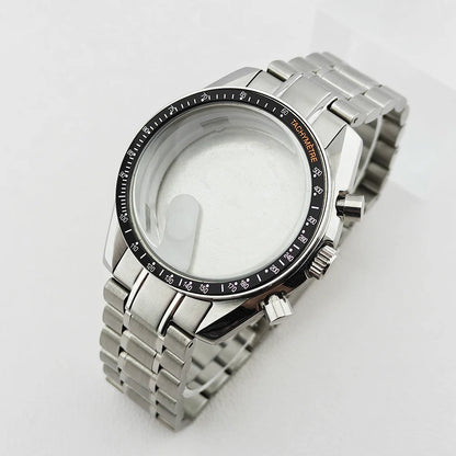 39.7mm Stainless Steel Watch Case Sapphire Glass with Chapter Ring for VK63