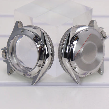 38mm Steel Watch Case Sapphire For Nh35 Nh36 Nh70 4R36 Multicolor Ceramic Bezel