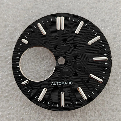 28.5mm Watch Dial Geometric Shapes Texture with Green Luminous for NH38 Movement