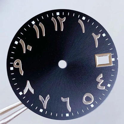 Black Blue Green Sunburst Arabic Numerals Watch Dial 28.5mm for SKX NH35 NH36 Automatic Dive Watch