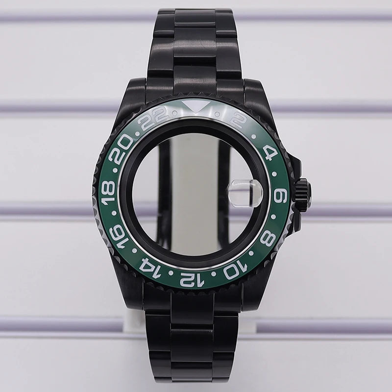 40mm Watch Case PVD Strap Sapphire For NH35 NH36 NH34 ETA 2824 8215 GMT SUB