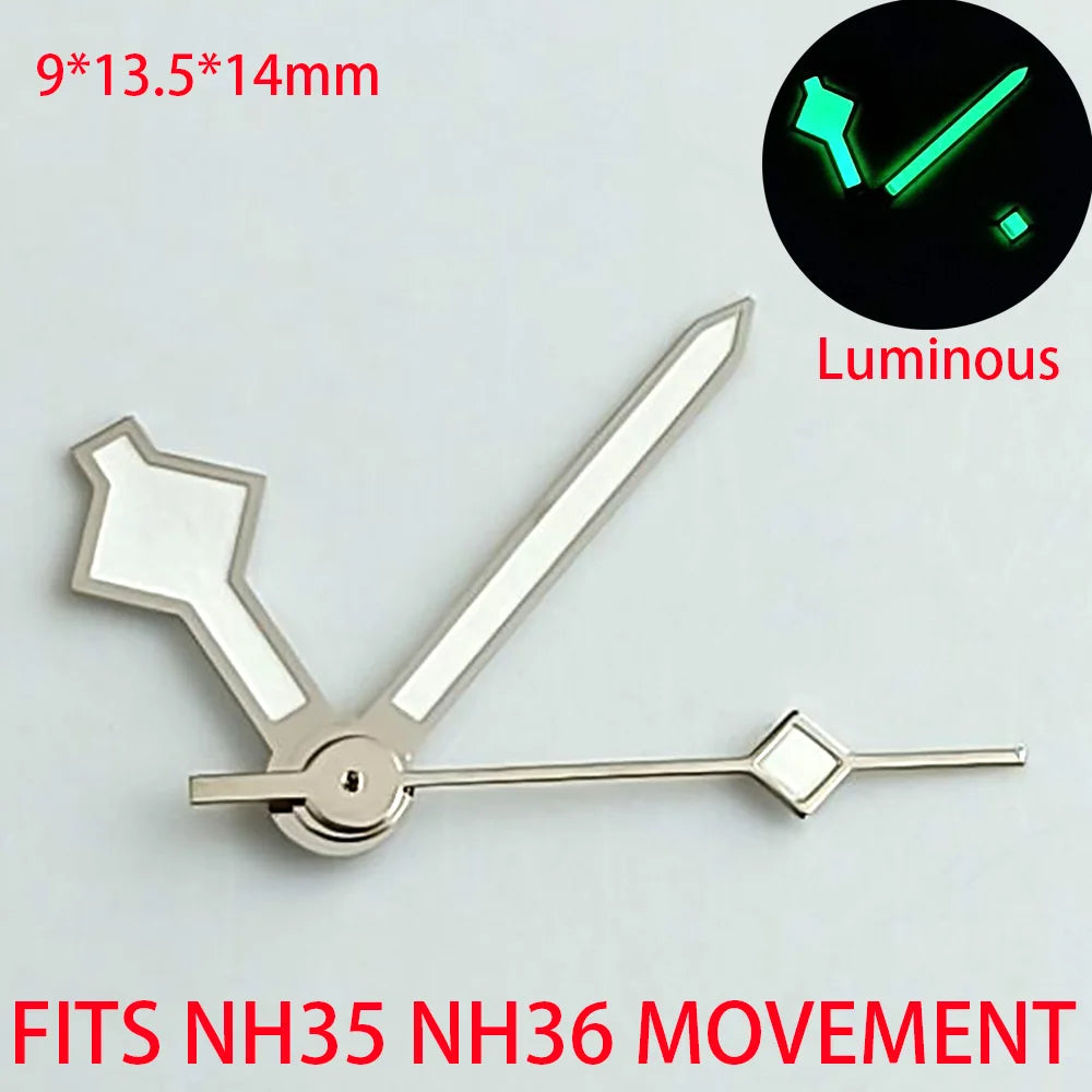 Watch Accessories Pointer NH 35 NH36 Hands Green/Blue Super Luminous Suitable For NH 35 NH36 Movement
