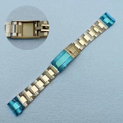 39.3mm Stainless Steel Watch Case Dtn Color Diamond Bezel 20mm Strap for VK63