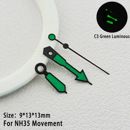 Watch Hands C3 Green Luminous Multi Color Suitable For NH34 NH35 Movement