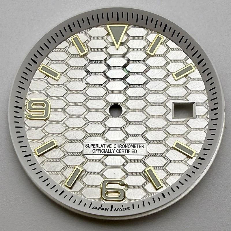 39.5mm Land-Dwellwe GOLD Case+Strap Sapphire Glass Luminou 33.8mm Dial Fit NH35