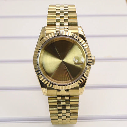 36mm/39mm Fluted Watch Case Sapphire Glass For NH35 NH36 NH38 Miyota 8215 8205