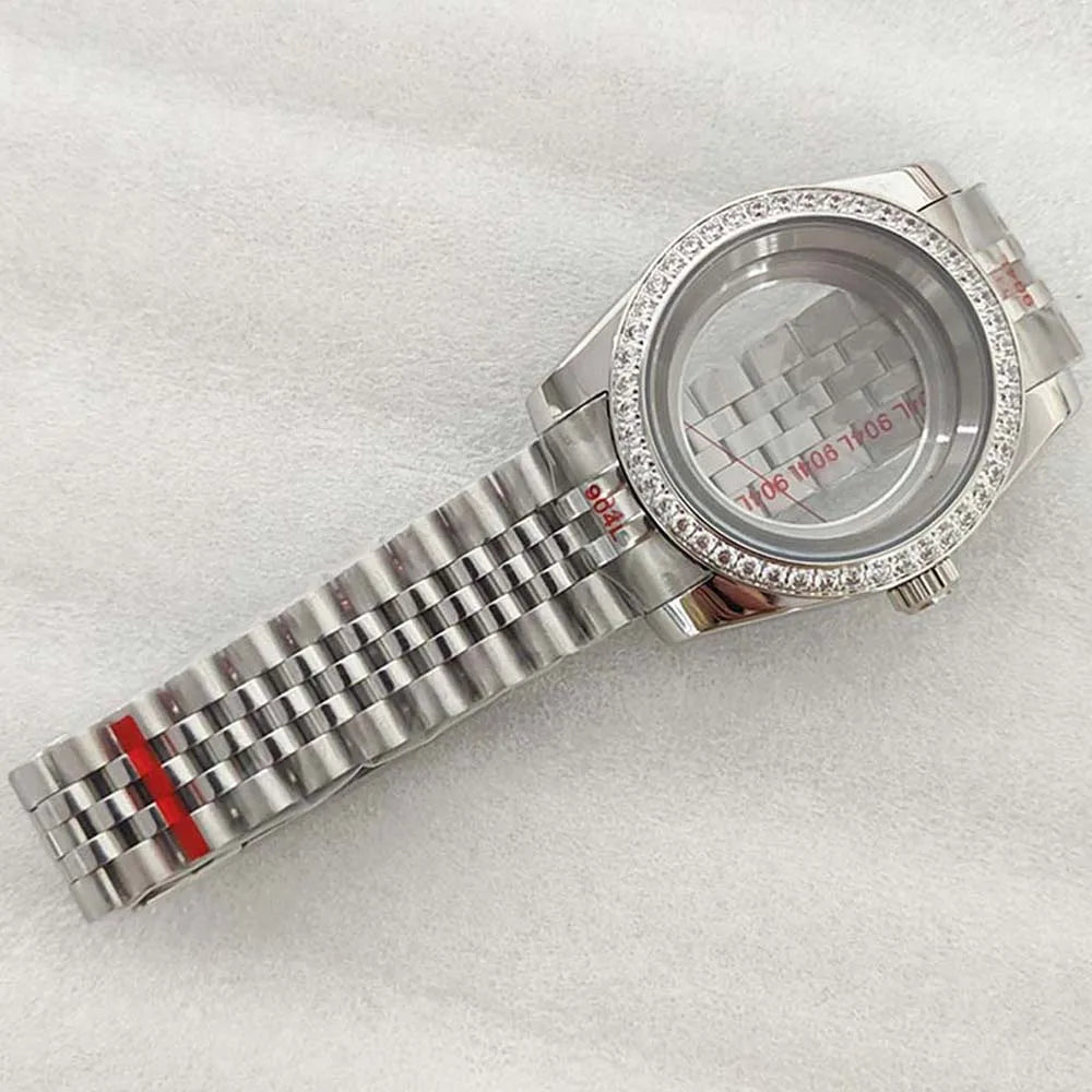 39/36mm Watch Case Set Sapphire Glass Transparent Back Cover for NH35 NH36 4R 7S