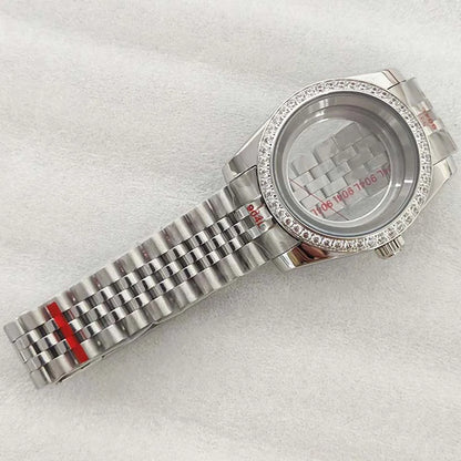 39/36mm Watch Case Set Sapphire Glass Transparent Back Cover for NH35 NH36 4R 7S