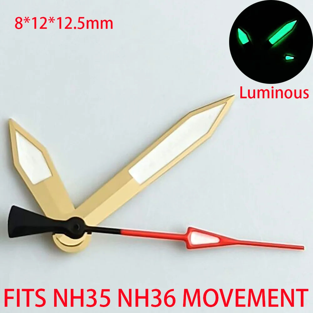 Watch Accessories Pointer NH 35 NH36 Hands Green/Blue Super Luminous Suitable For NH 35 NH36 Movement