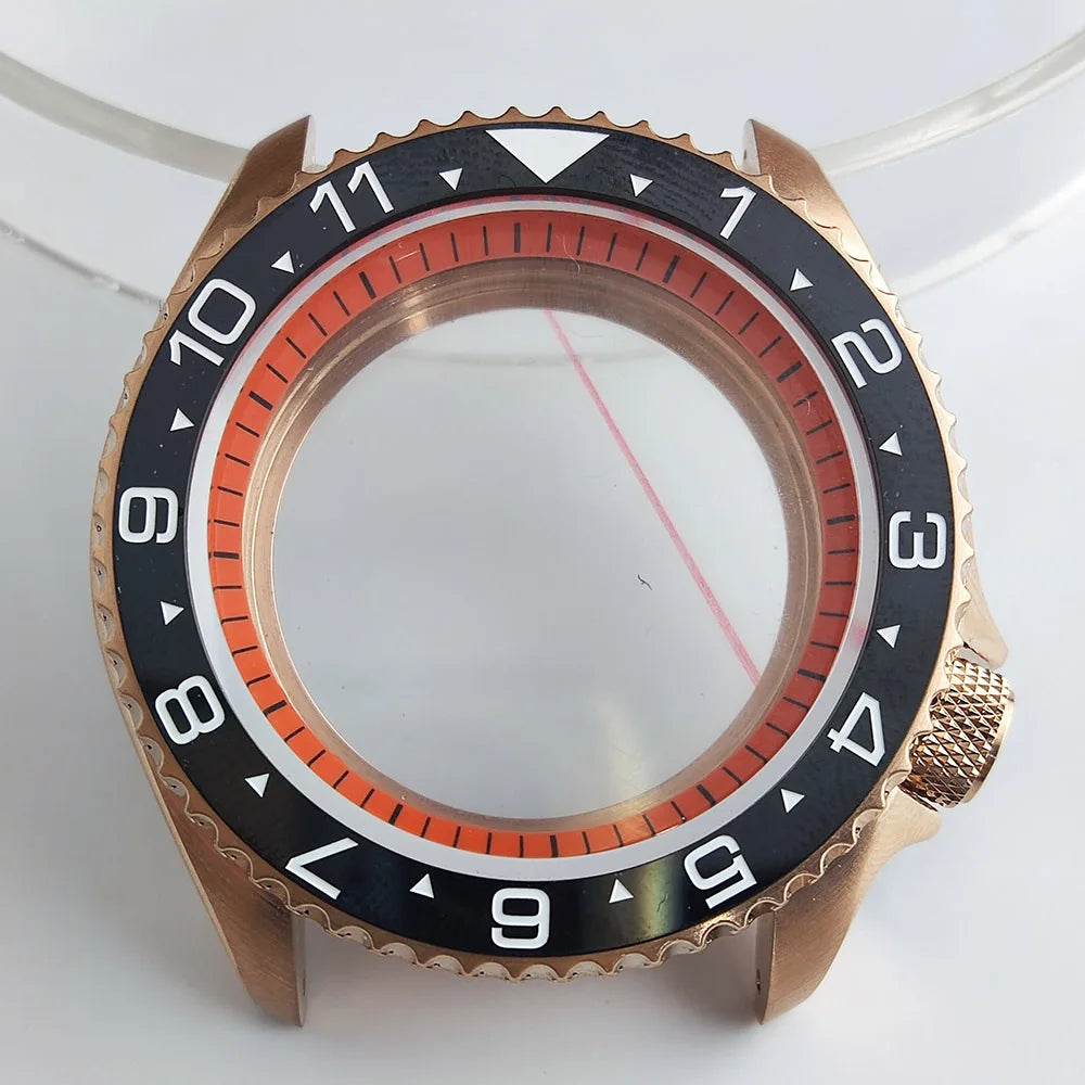 Plane Sapphire Glass Ceramic Bezel Stainless Steel Watch Case Fit NH 35 NH36 Movement High End Waterproof Watch Case