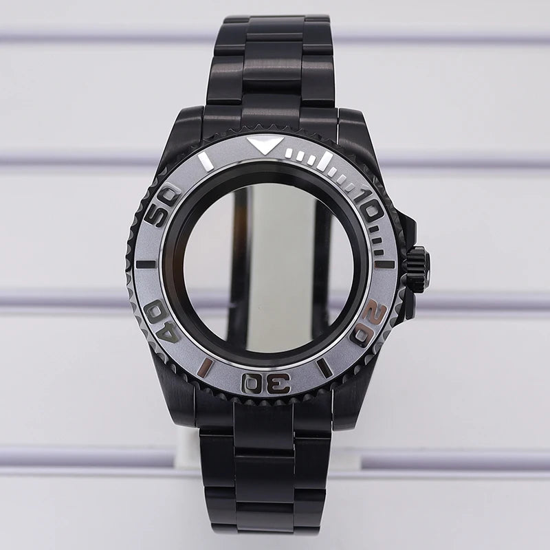 40mm Watch Case PVD Strap Sapphire For NH35 NH36 NH34 ETA 2824 8215 GMT SUB