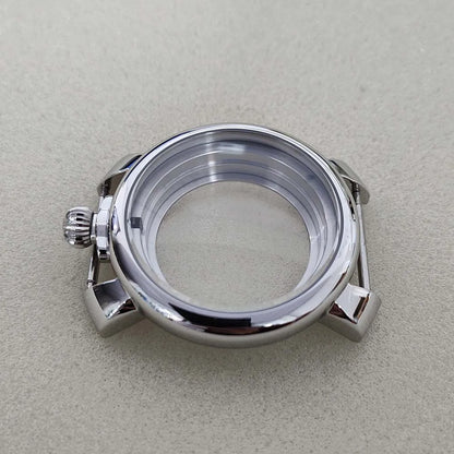40MM Stainless Steel Mineral Glass Watch Case for NH35 NH36 Movement Crown@12