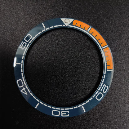 Sloping 41.5x32.8mm ceramic bezel GMT diving watch insert, durable replacement for men's watches.